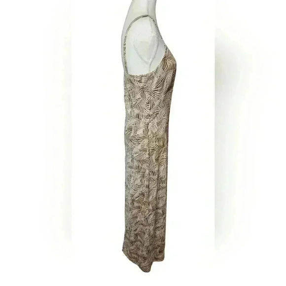 Dress Barn Brown Leaf Print Size  8 Maxi Dress ๐ - Picture 2 of 6